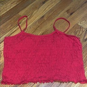 Red shirred tank top ❤️